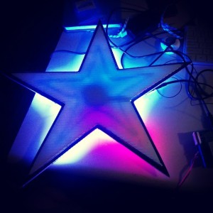 a blue star sign