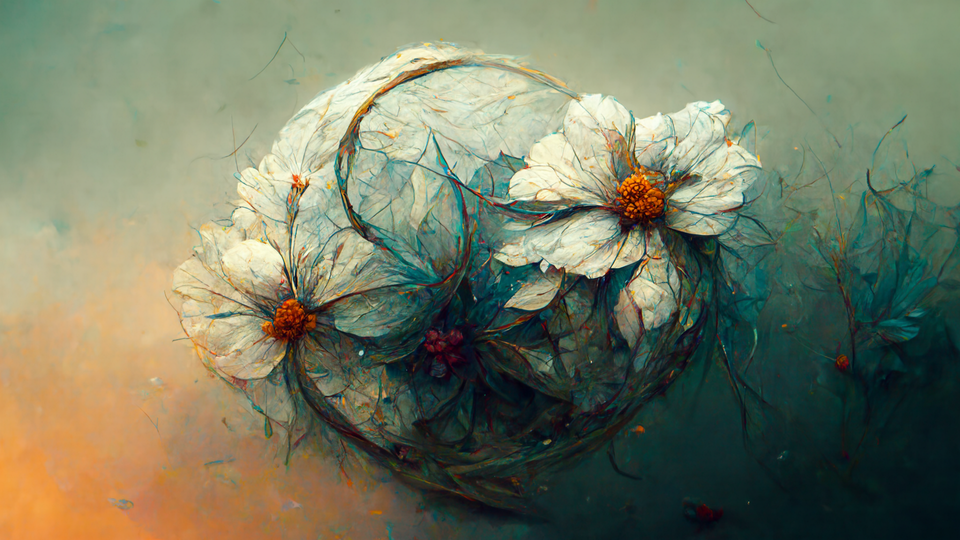 Fractial white Flowers Thorns