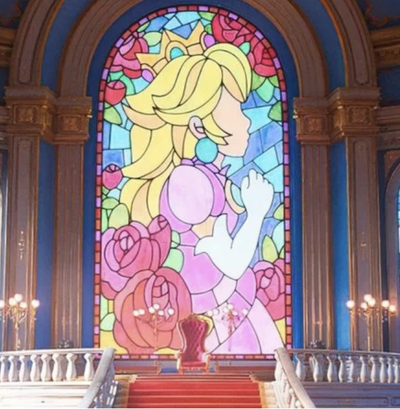 Princess-peach-castle-stained-glass-window