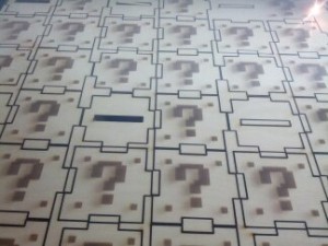 cutout of Mario coin boxes 