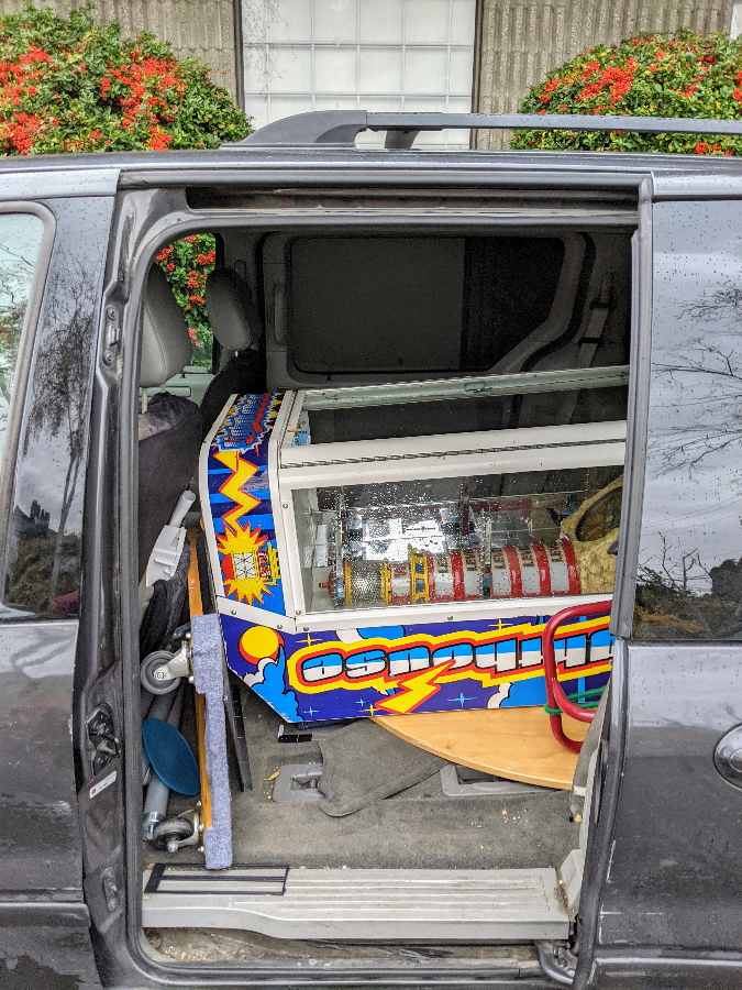 Lighthouse Redemption machine in the van