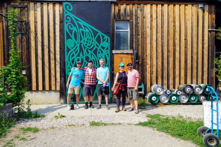 Group photo infront of cranog brewery