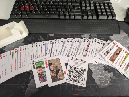 Playing cards spread out