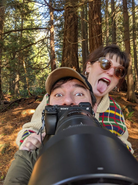 Steven and Lori behind a camera