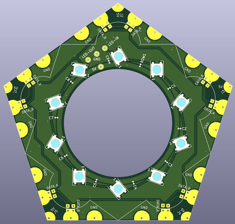 Pentagon front PCB