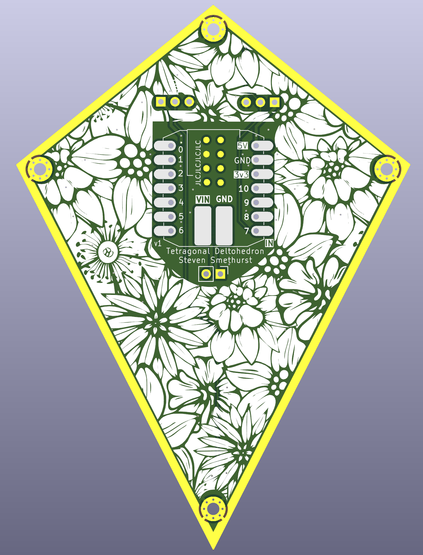 Tetragonal Trapezohedron PCB, back