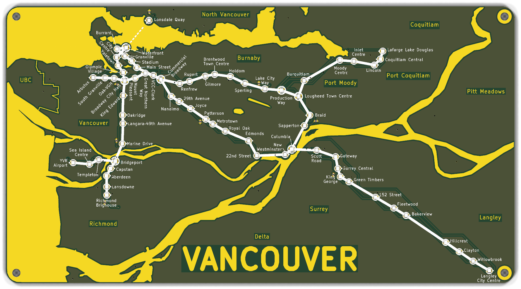 Vancouver SkyTrain PCB v3, front