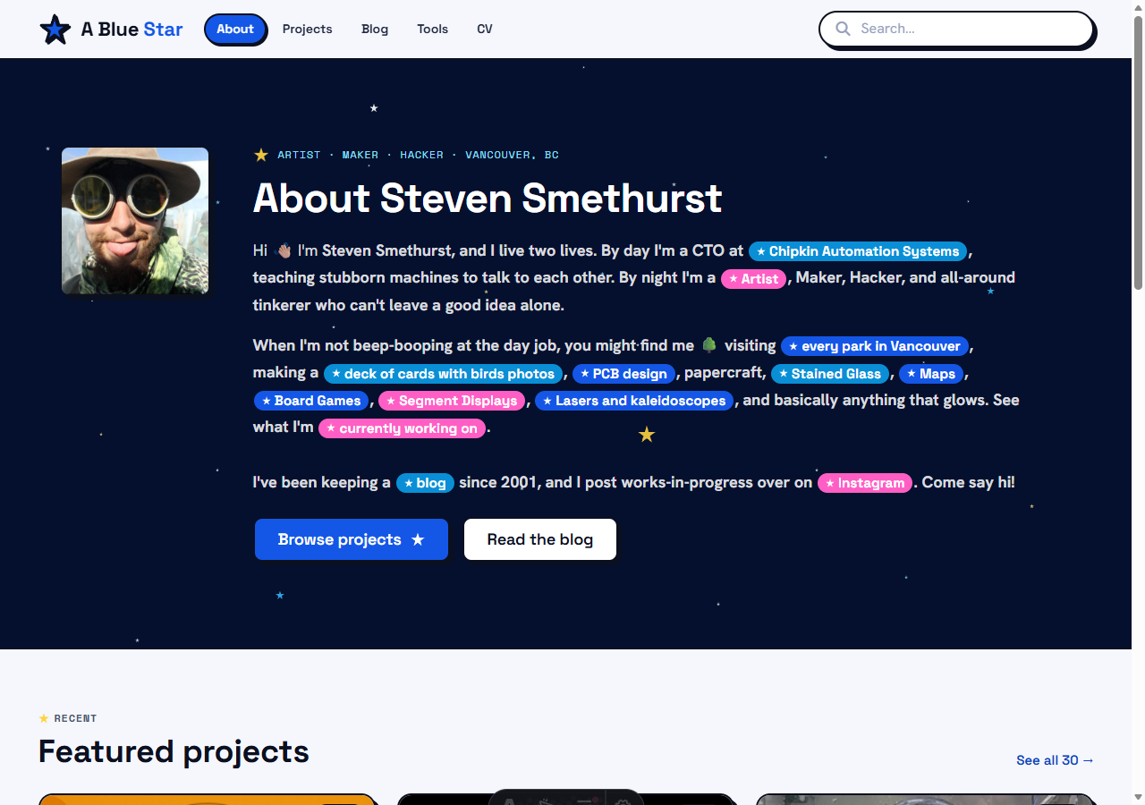 About page with the new design