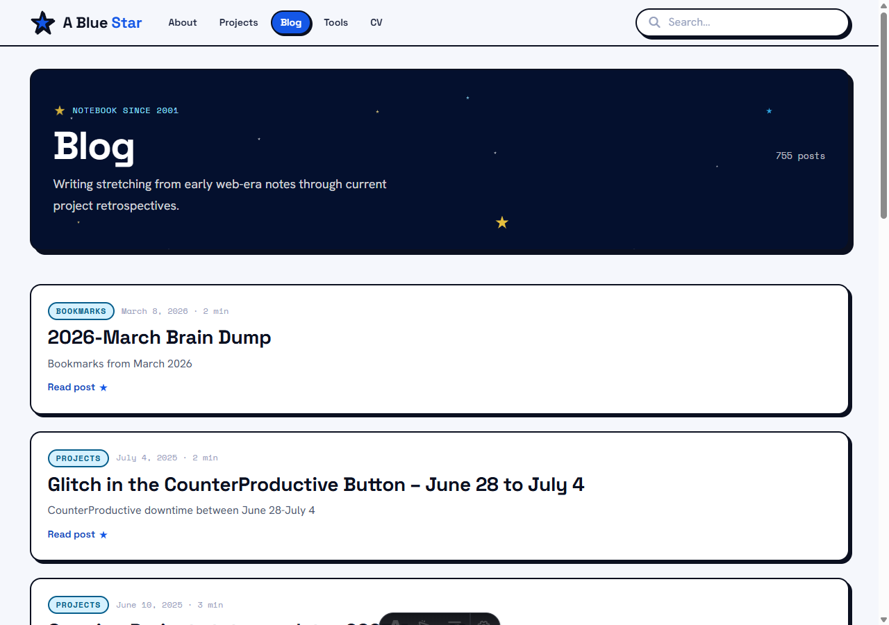 Blog page