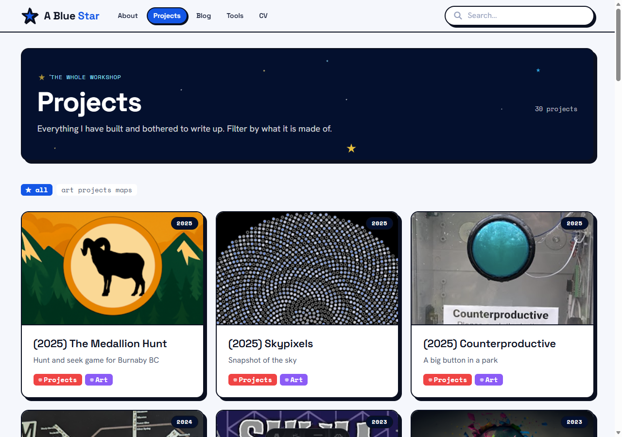 Projects page
